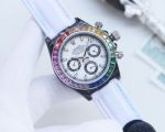 Rolex Daytona Quartz Movement 43mm Mineral Glass 316L Steel Rainbow Bezel Watch